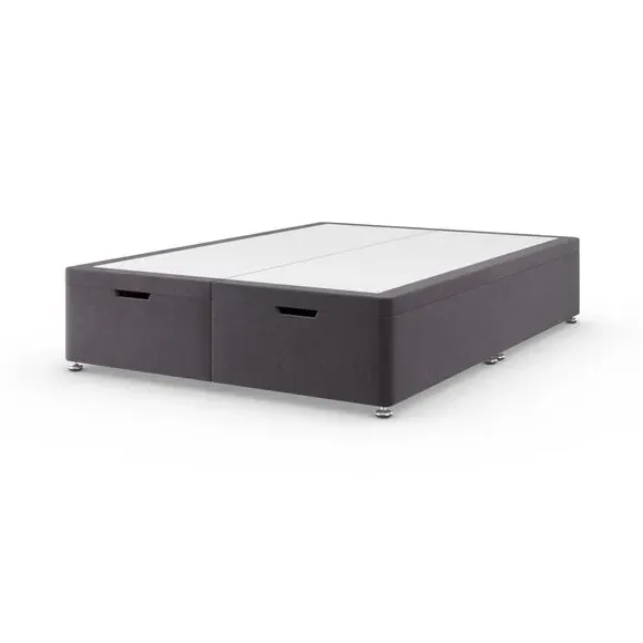 End Ottoman Bed Frame with Storage - Grey, Velvet