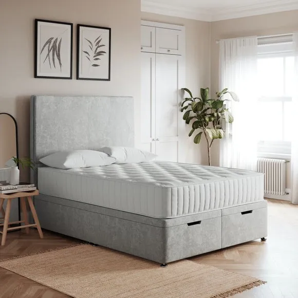 End Ottoman Bed Frame with Storage - Natural, Chenille