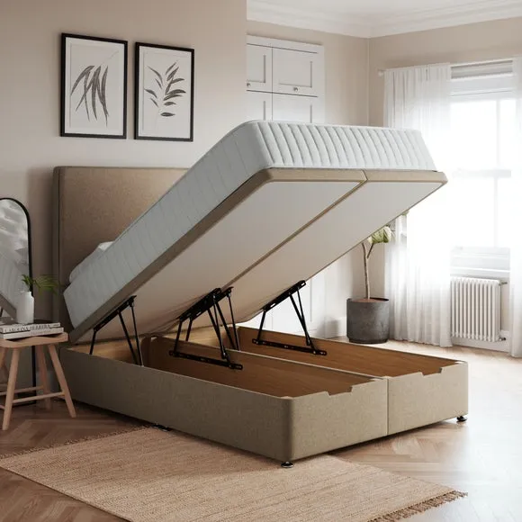 End Ottoman Bed Frame with Storage - Natural, Tweed