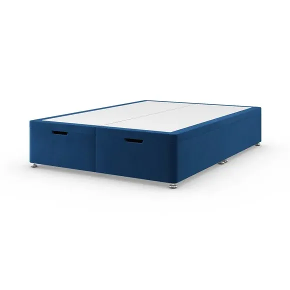 End Ottoman Bed Frame with Storage - Navy, Velvet