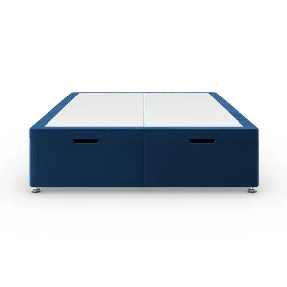 End Ottoman Bed Frame with Storage - Navy, Velvet