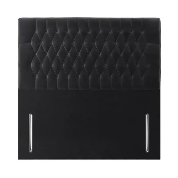 Floor Standing Chesterfield Headboard - Black, Velvet