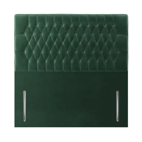 Floor Standing Chesterfield Headboard - Emerald, Velvet
