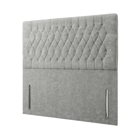 Floor Standing Chesterfield Headboard - Grey, Chenille
