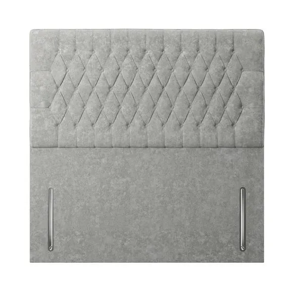 Floor Standing Chesterfield Headboard - Grey, Chenille