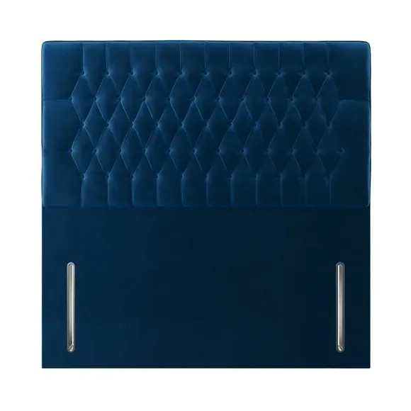Floor Standing Chesterfield Headboard - Navy, Velvet