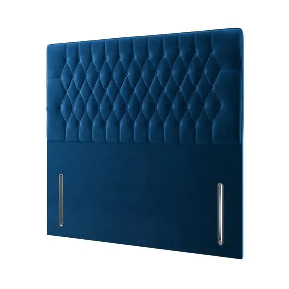 Floor Standing Chesterfield Headboard - Navy, Velvet