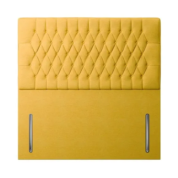Floor Standing Chesterfield Headboard - Ochre, Linen