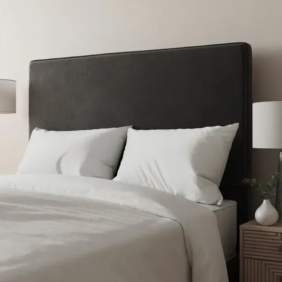 Floor Standing Headboard - Black, Velvet image