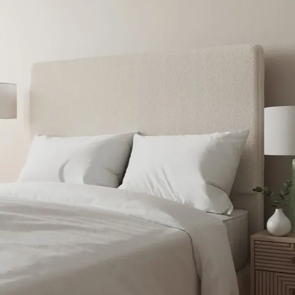 Floor Standing Headboard - Cream, Teddy Fabric image