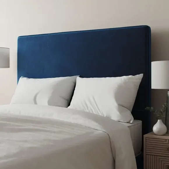 Floor Standing Headboard - Navy, Velvet