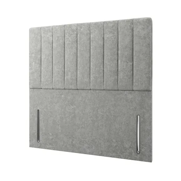 Floor Standing Headboard Vertical Stripe - Grey, Chenille