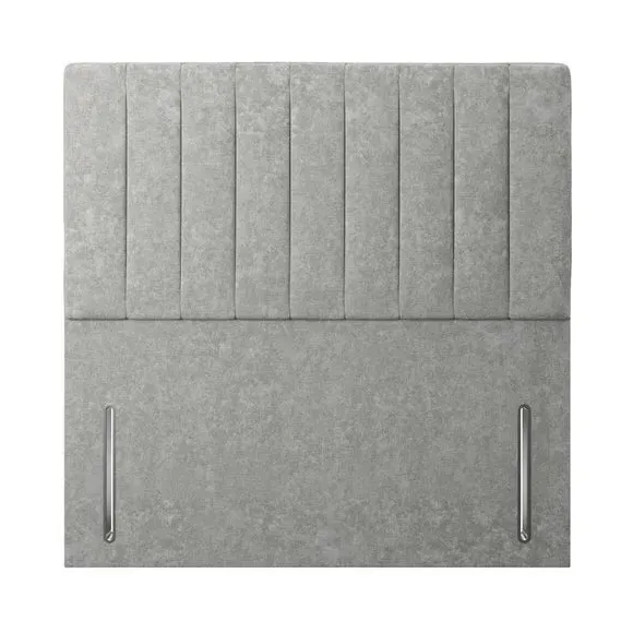 Floor Standing Headboard Vertical Stripe - Grey, Chenille