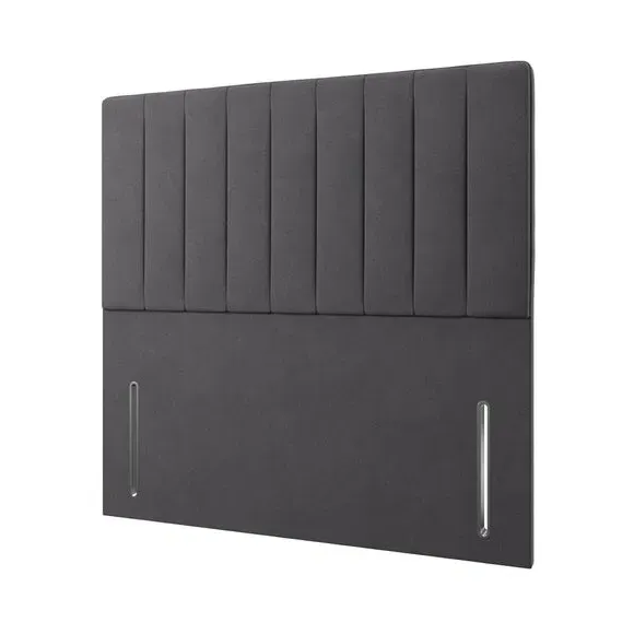 Floor Standing Headboard Vertical Stripe - Grey, Tweed