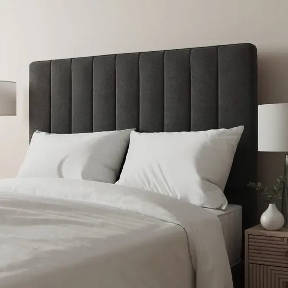 Floor Standing Headboard Vertical Stripe - Grey, Tweed image