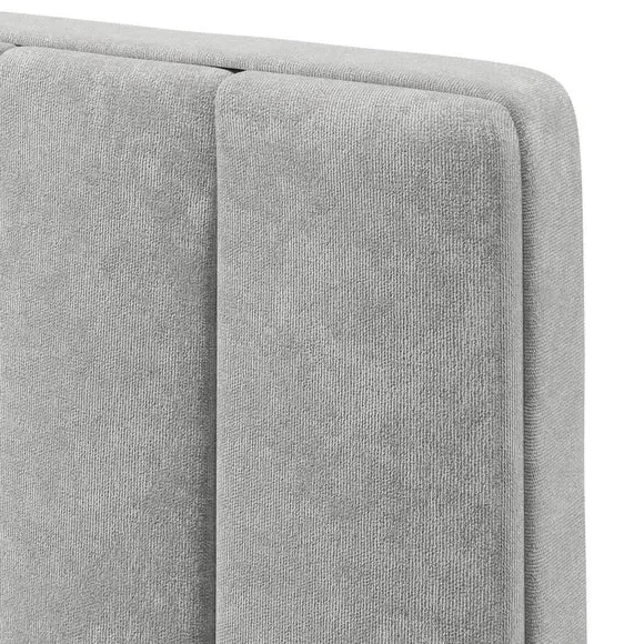 Floor Standing Headboard Vertical Stripe - Natural, Chenille
