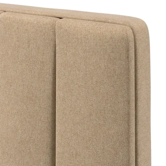 Floor Standing Headboard Vertical Stripe - Natural, Tweed