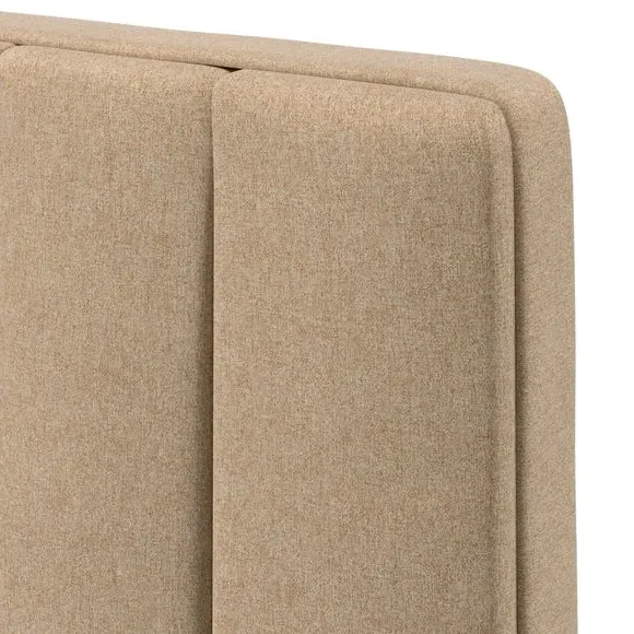 Floor Standing Headboard Vertical Stripe - Natural, Tweed