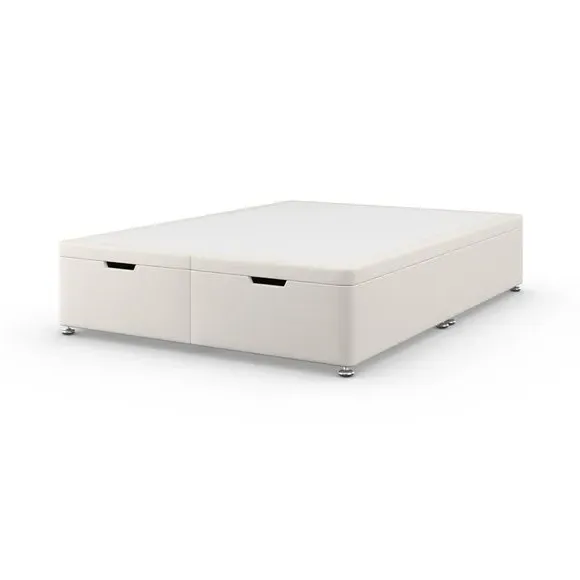 King Size Ottoman Bed Base - Cream, Linen