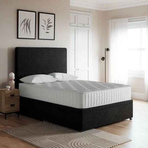 Ottoman Bed Frame with Storage - Black, Fabric