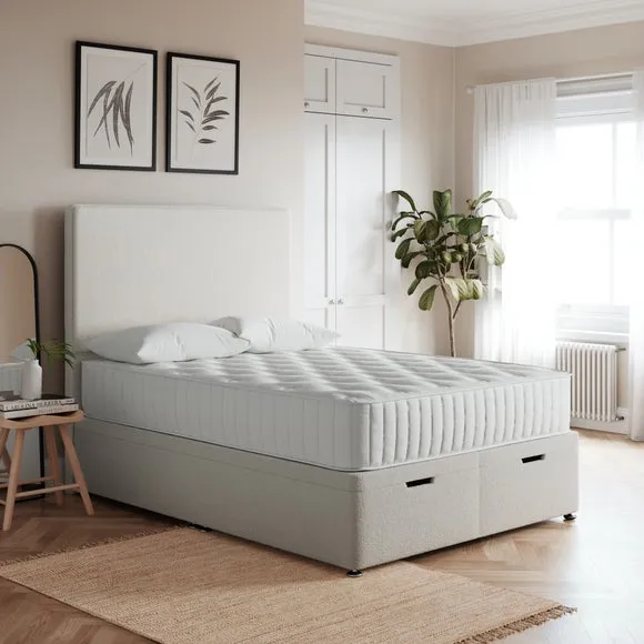 Ottoman Bed Frame with Storage - Cream, Fabric