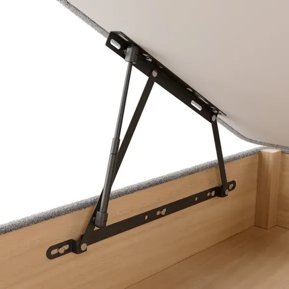 Ottoman Bed Frame with Storage - Grey, Fabric