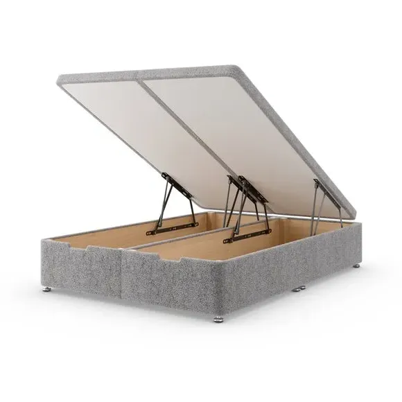 Ottoman Bed Frame with Storage - Grey, Fabric