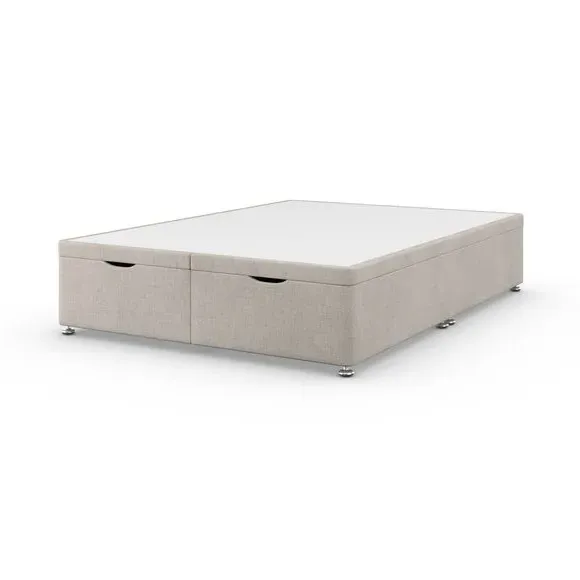 Ottoman Bed Frame with Storage - Grey, Fabric