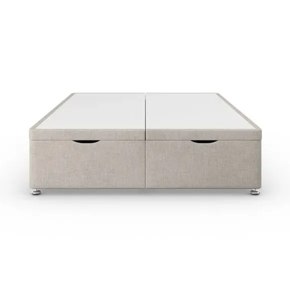 Ottoman Bed Frame with Storage - Grey, Fabric