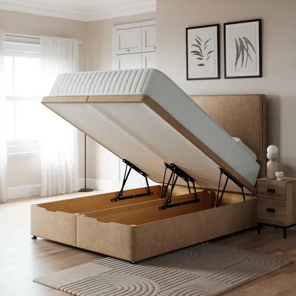 Ottoman Bed Frame with Storage - Natural, Fabric