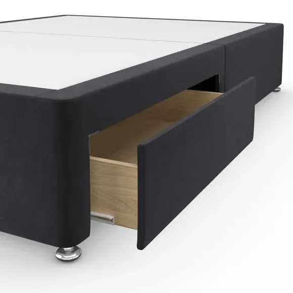 Platform Divan Base with Storage - Black, Velvet