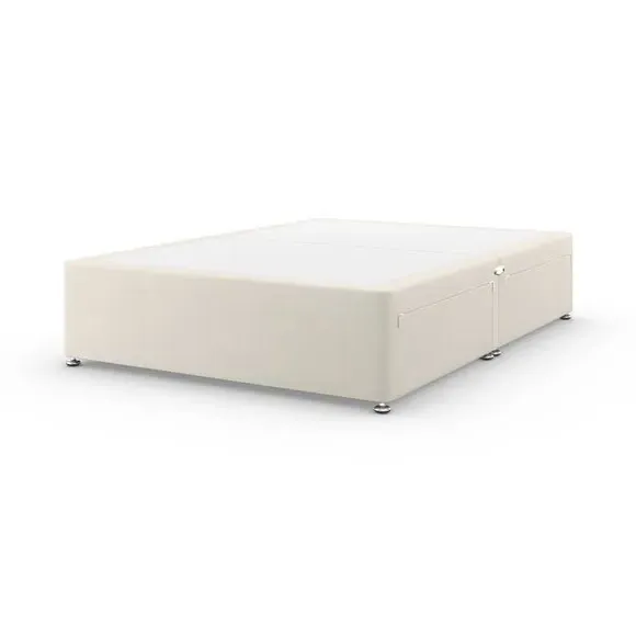Platform Divan Base with Storage - Cream, Chenille