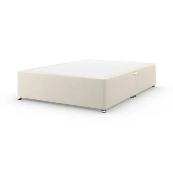 Platform Divan Base with Storage - Cream, Chenille
