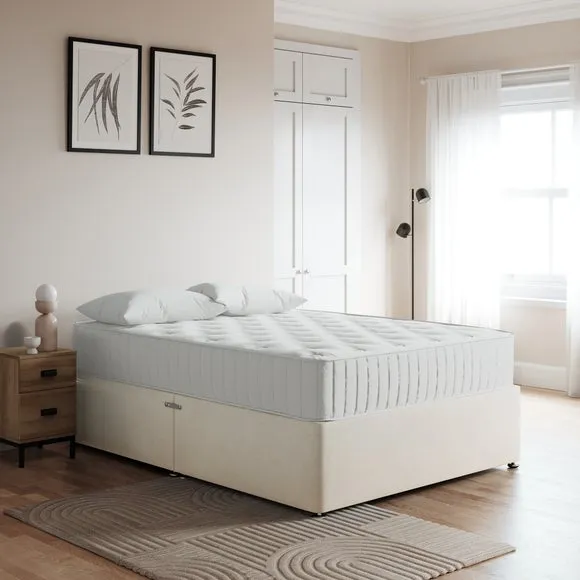 Platform Divan Base with Storage - Cream, Chenille image