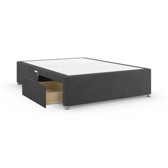 Platform Divan Base with Storage - Dark Grey, Chenille