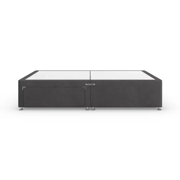 Platform Divan Base with Storage - Dark Grey, Chenille