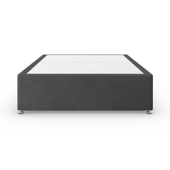 Platform Divan Base with Storage - Dark Grey, Chenille