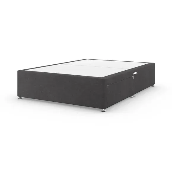 Platform Divan Base with Storage - Dark Grey, Chenille