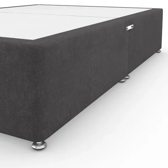 Platform Divan Base with Storage - Dark Grey, Chenille