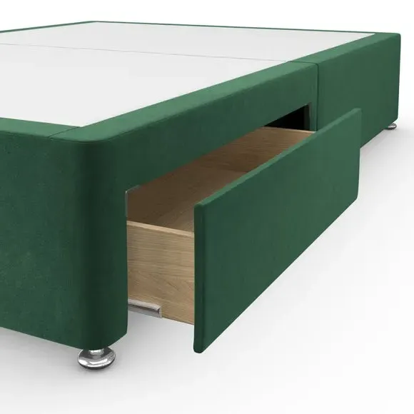 Platform Divan Base with Storage - Emerald, Velvet