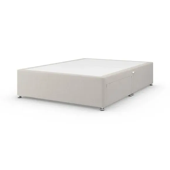 Platform Divan Base with Storage - Grey, Fabric