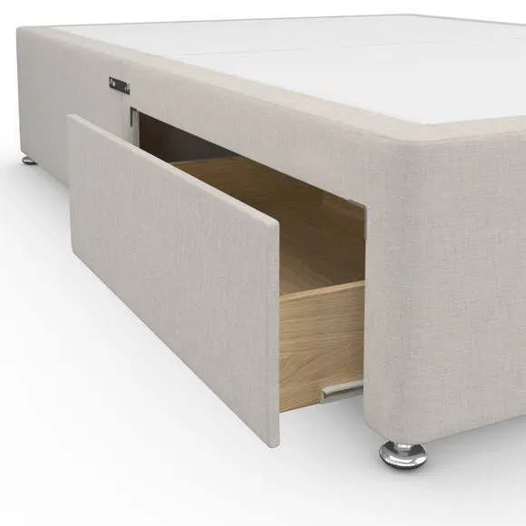 Platform Divan Base with Storage - Grey, Fabric