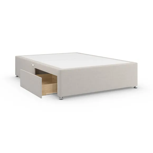 Platform Divan Base with Storage - Grey, Fabric