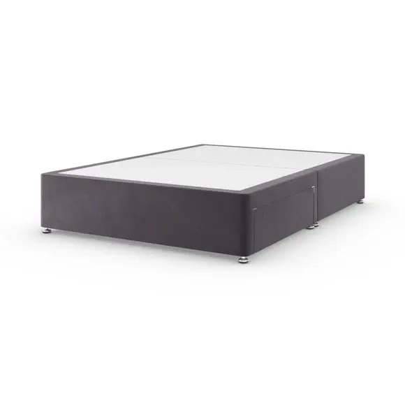 Platform Divan Base with Storage - Grey, Velvet