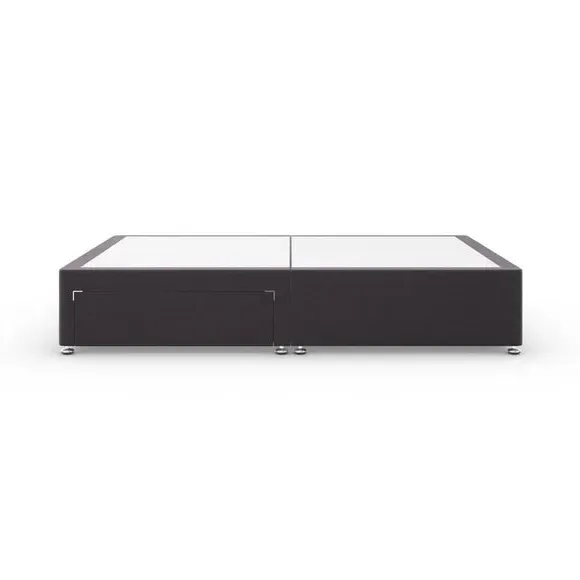 Platform Divan Base with Storage - Grey, Velvet