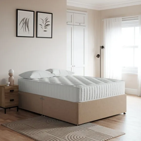Platform Divan Base with Storage - Natural, Fabric