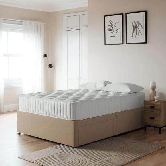 Platform Divan Base with Storage - Natural, Fabric