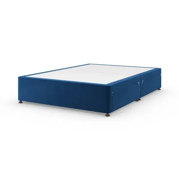 Platform Divan Base with Storage - Navy, Velvet