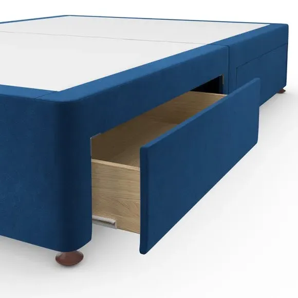 Platform Divan Base with Storage - Navy, Velvet