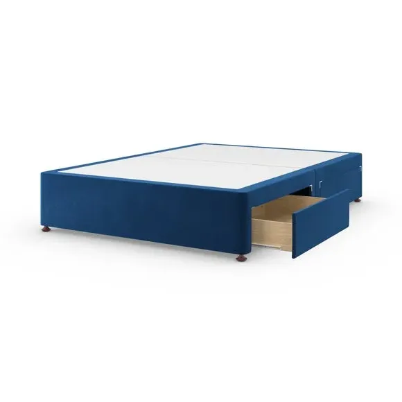 Platform Divan Base with Storage - Navy, Velvet